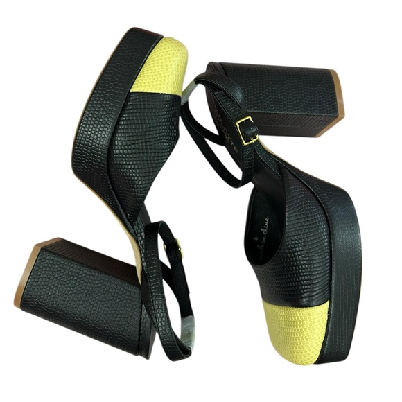 NWT Charlotte Stone Petra Platform Shoes in Black/ Butter Size 8 - Picture 13 of 16